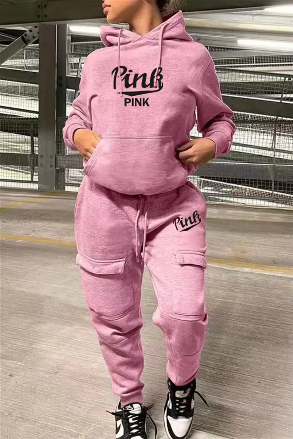 Womens pink jogging suit hotsell
