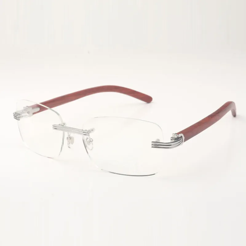 Wooden glasses frames 0286O with natural original wood sticks and 56mm clear lenses 0286