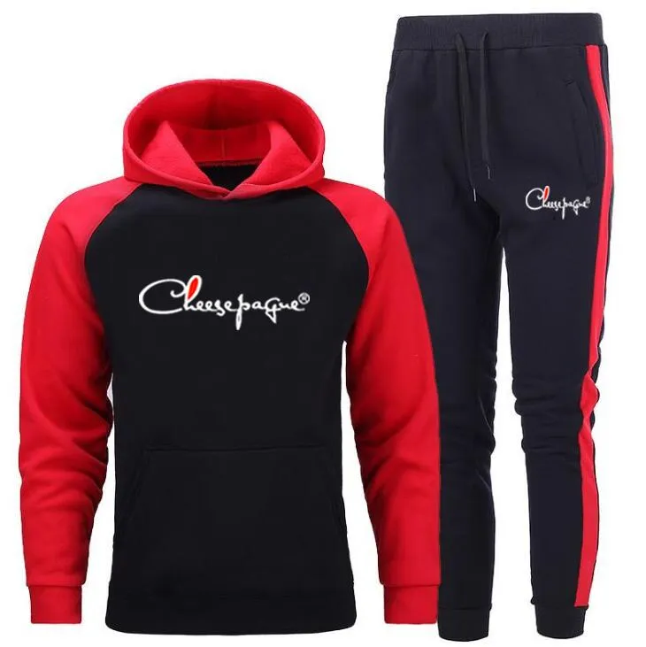 Hommes survêtement printemps automne hommes ensembles couleur unie vêtements de sport marque à capuche pantalon vêtements mode deux pièces ensemble survêtement hommes