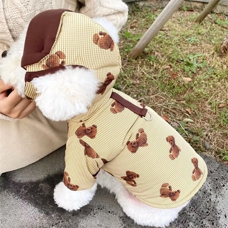 Vêtements pour chien animal de compagnie veste en coton automne hiver médium petits vêtements mignonnes mignonnes moteur de mode chaton chiot chaud bulldog bulldog toodle maltese 221109