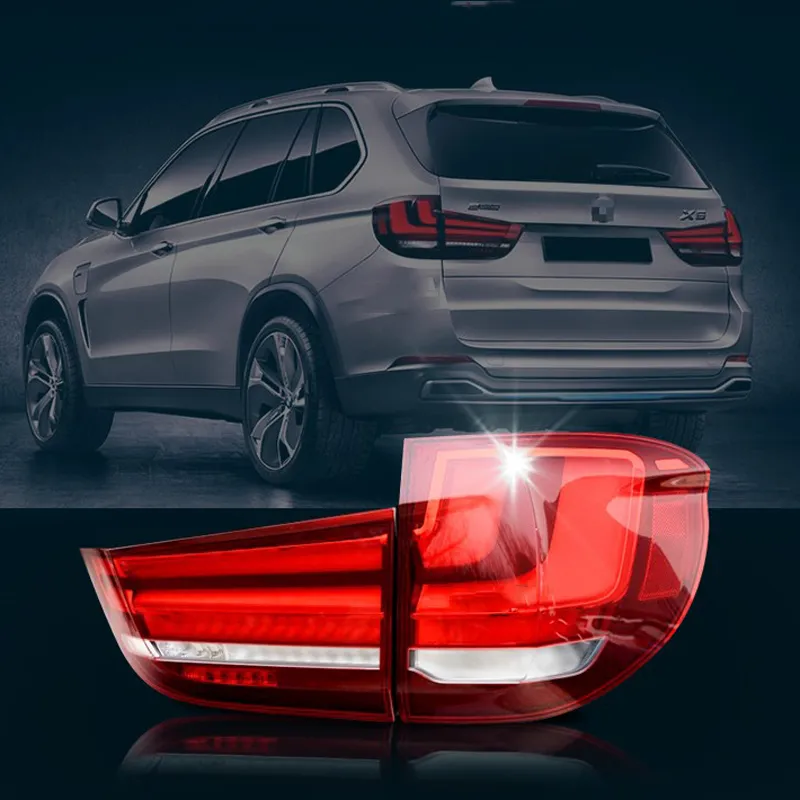 Araba arka lamba düzeneği LED dinamik flama dönüş sinyali sis frenini çalıştıran hafif kuyruk lambası BMW X5 F15 F85 Aydınlatma Aksesuarları