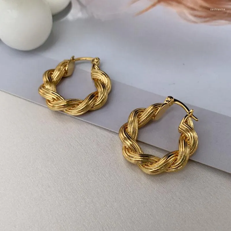 Boucles d'oreilles créoles corde torsadée audacieuse grosse pour les femmes déclaration minimaliste à la mode 2022 articles en gros