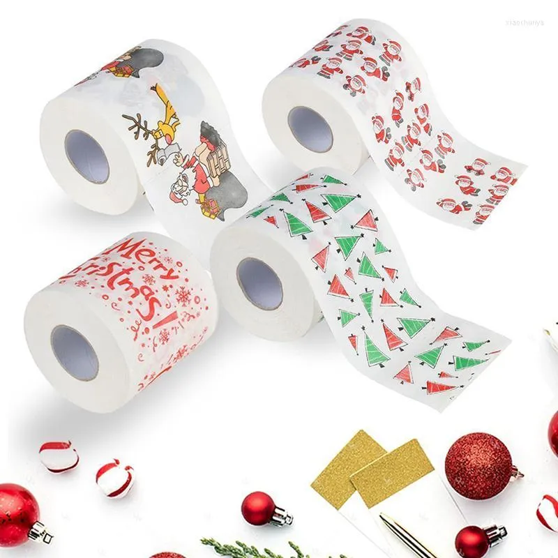 Decorações de Natal 1PC Papai Noel Papel higiênico de Natal Papold Roll Roll Roll Presentes Apresenta decoração para casa