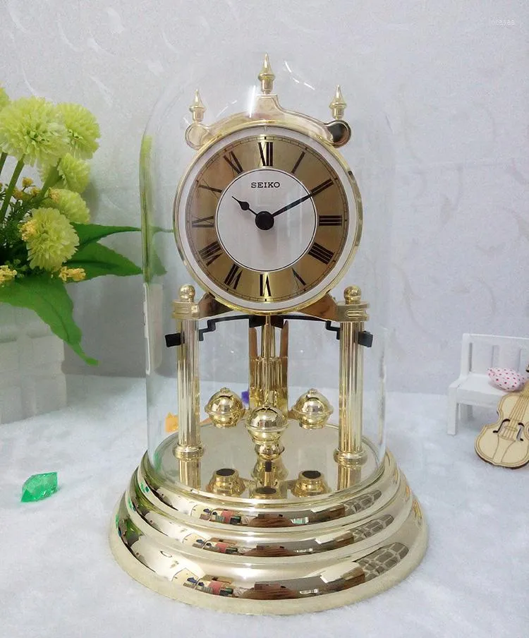 10 Silent Movement Vintage Tabletop Clock With Dynamic Crystal Rotating