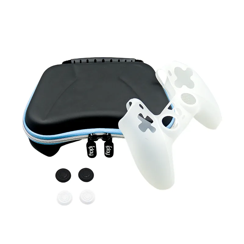 Case impermeable de shell dura para PS5 GamePad 6 en 1 POUCHA DE ALMACENAMIENTO DE ACCESOR 4 Controladores de cubierta de pulgar