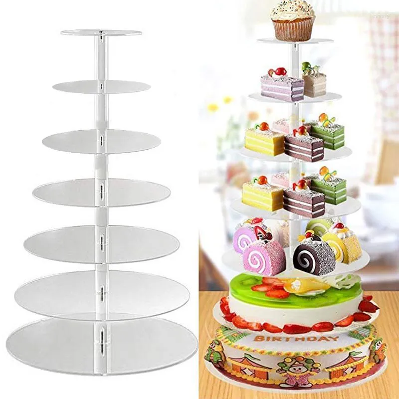 Bakeware Araçları 3/4/5Tier Düğün Pastası Standı Akrilik Kristal Kupa Ekran Raf Cupcake Tutucu Plaka Doğum Günü Partisi Dekorasyon Standlar Pişirme