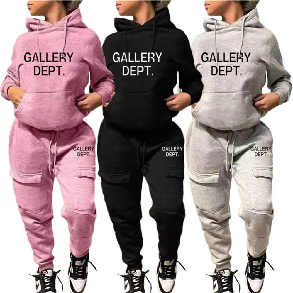 2024 Sonbahar Kış Jogging Suits Kadın Trailsits Designer Marka Hoodies Pants Mektup Baskı 2 Parça Set Uzun Kollu Twewuits Kıyafet Spor giyim Günlük Giysiler 8887-0