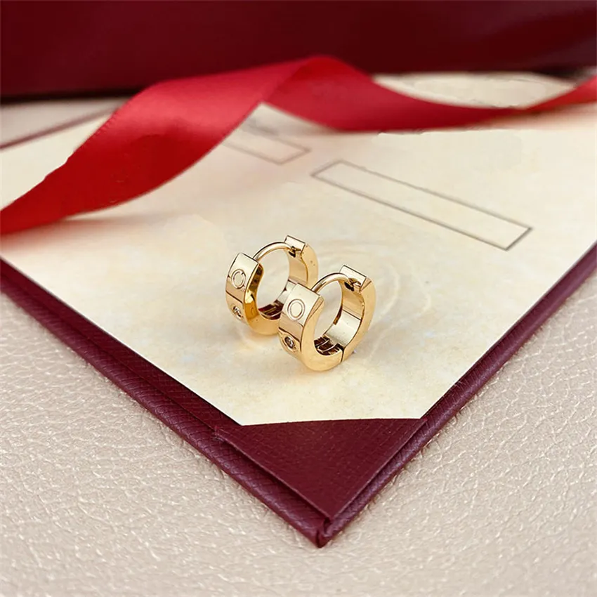 Big Hoops Ohrringe Diamant Luxusohrringe Designer für Frauen Kristall kleiner Gold Hoop Ohrring Edelstahl Schmuck Schmuck Hochzeitsgeschenk