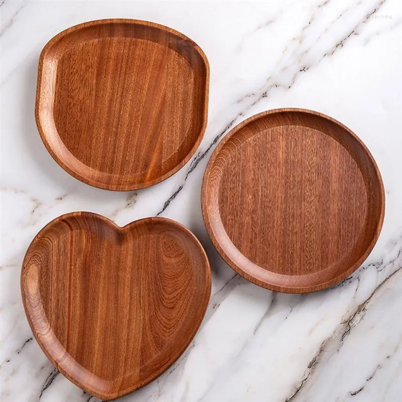 Plates Tray Serving Wooden Plate Heart Wood Salad Bowl Dish Side Dessert Bowls Pasta Cheese Display Jewelry Board Breakfast