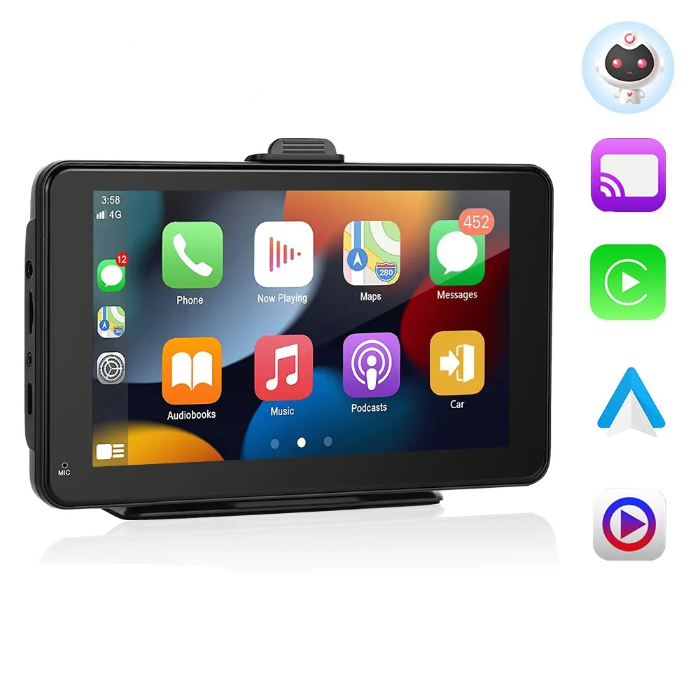 Uniwersalny 7-calowy radioodtwarzacz samochodowy multimedialny odtwarzacz wideo bezprzewodowy Carplay i bezprzewodowy ekran dotykowy Android Auto dla nissana toyoty