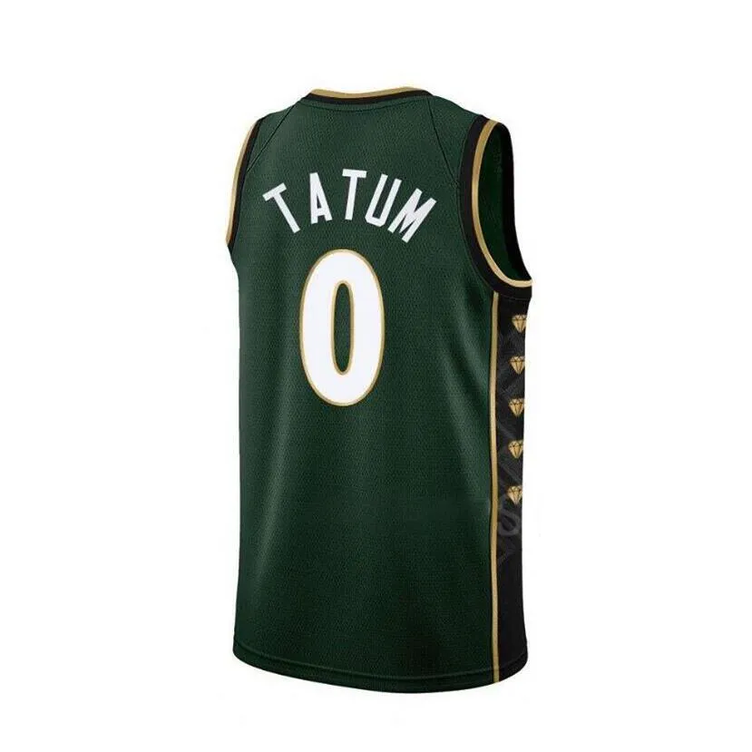 Baskettröjor Jason Tatum Jaylen Brown Black White Green City Jersey