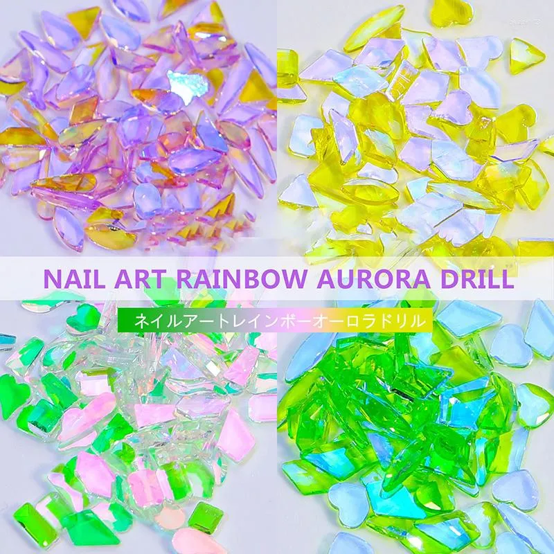 Nail Art Decorations 50 Stcs Flash Rhinestones Aurora regenboogvormige diamant veelzijdige symfonie decoratie manicure accessoires