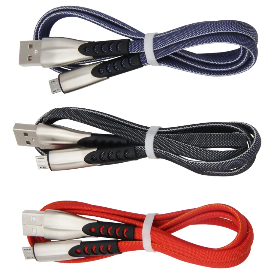 3ft USB Typ C Kabel Zinklegierung Micro Schnellladekabel Datenkabel 1m für Samsung S9 S8 Huawei Xiaomi Geflochtenes Android-Handy-Ladekabel