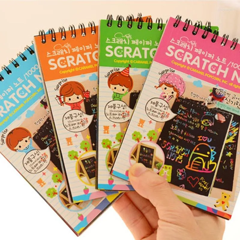 Scratch Scraping Book Art Magic Painting Paper Drawing Stick Kid Education Toy