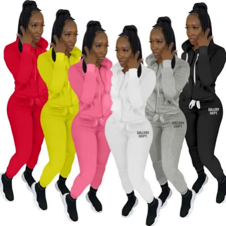 2024 Kadın Trailsits Designer Marka Jogging Takım Mektup İki Parça Set Uzun Kol Kıyafetleri Sports Giyim Kaput Ceket Pantolon Tweatsuits Sonbahar Kış Giysileri 8875-5