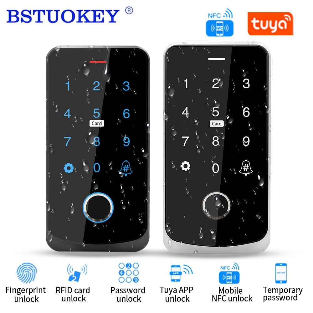 액세스 제어 카드 NFC Bluetooth Tuya App RFID IC M1 키패드 IP65 방수 생체 지문 터치 스크린 LER 221108