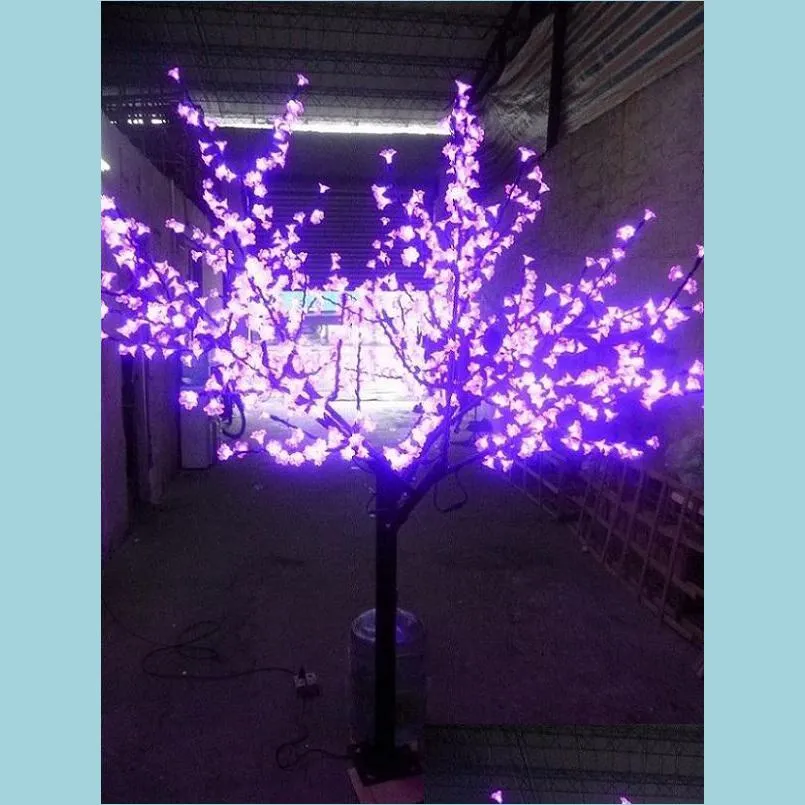 Decorazioni da giardino a LED Night Light Cherry Blossom Tree 864pcs BBS 2m Altezza 110/220Vac Pink Deinproof Outdoor Dropse Delivery Delivery Home Dhdbm