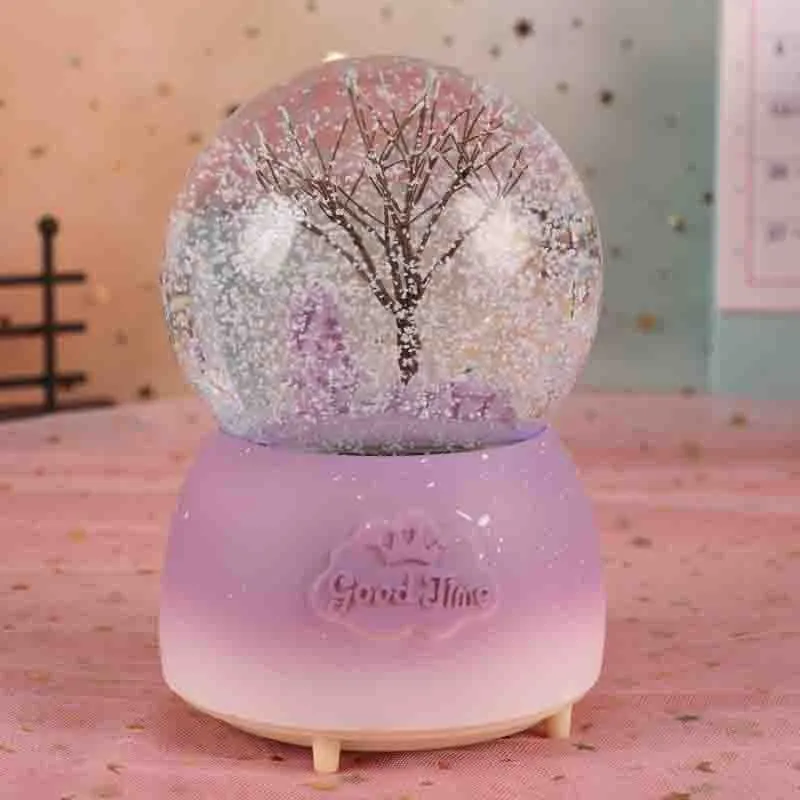 Dekorativa föremål Figurer Dream Tree Spring Summer Autumn and Winter Snow Crystal Ball Music Box Creative Home Decoration Alla hjärtans dag Studentgåva 221108