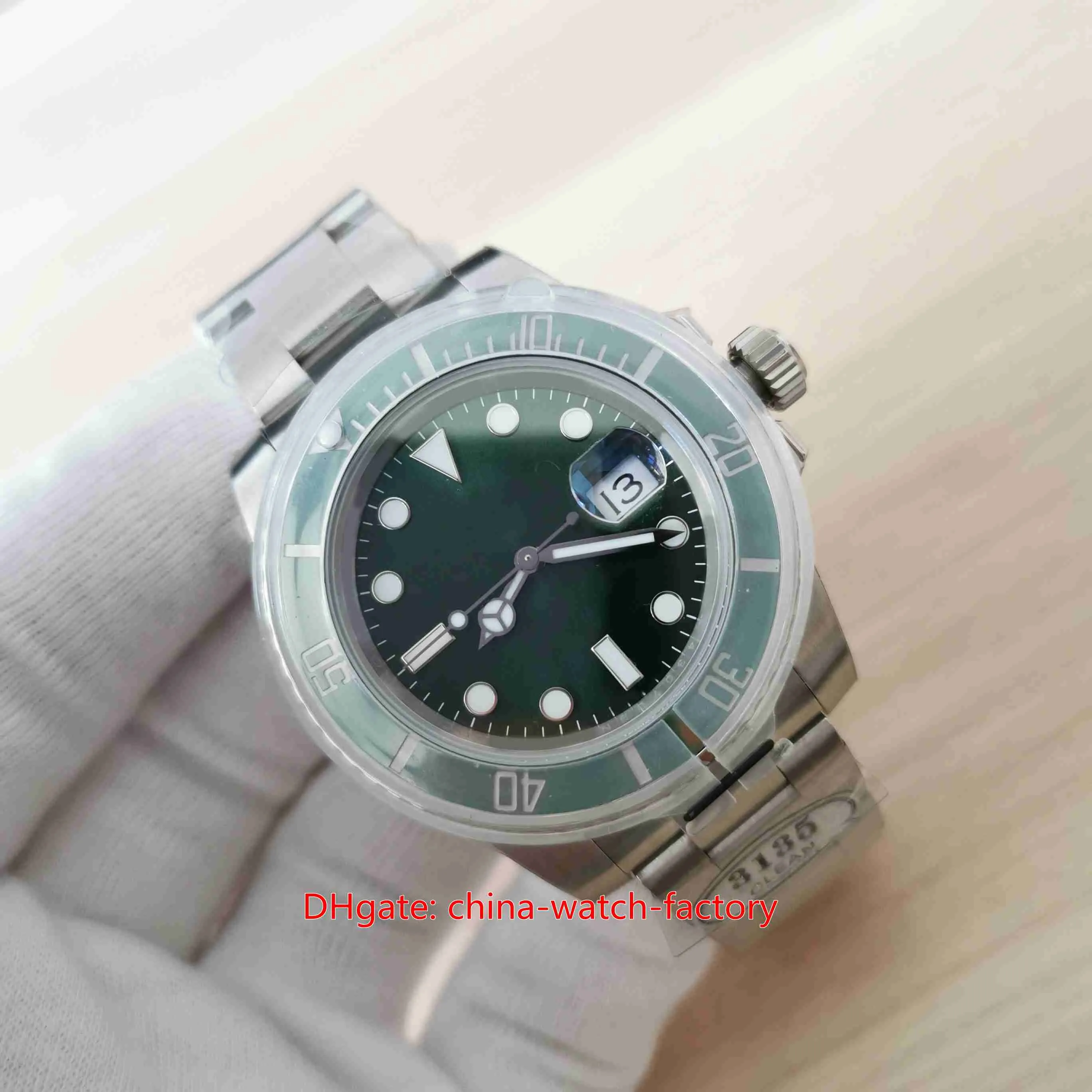 CLEAN Factory Mens Watch CF Better Version 40mm 116610 116610LV-97200 Green Ceramic Watches 904 Steel CAL 3135 Movement Mechanical265w