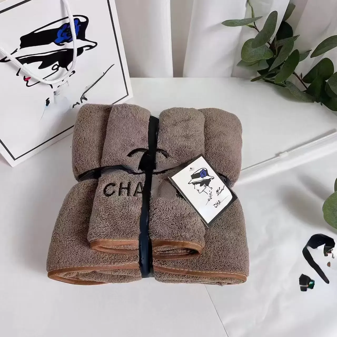 Hot Brand Coral Bath Towel Velvet Home Quick Drying Absorbent Gift Box Set