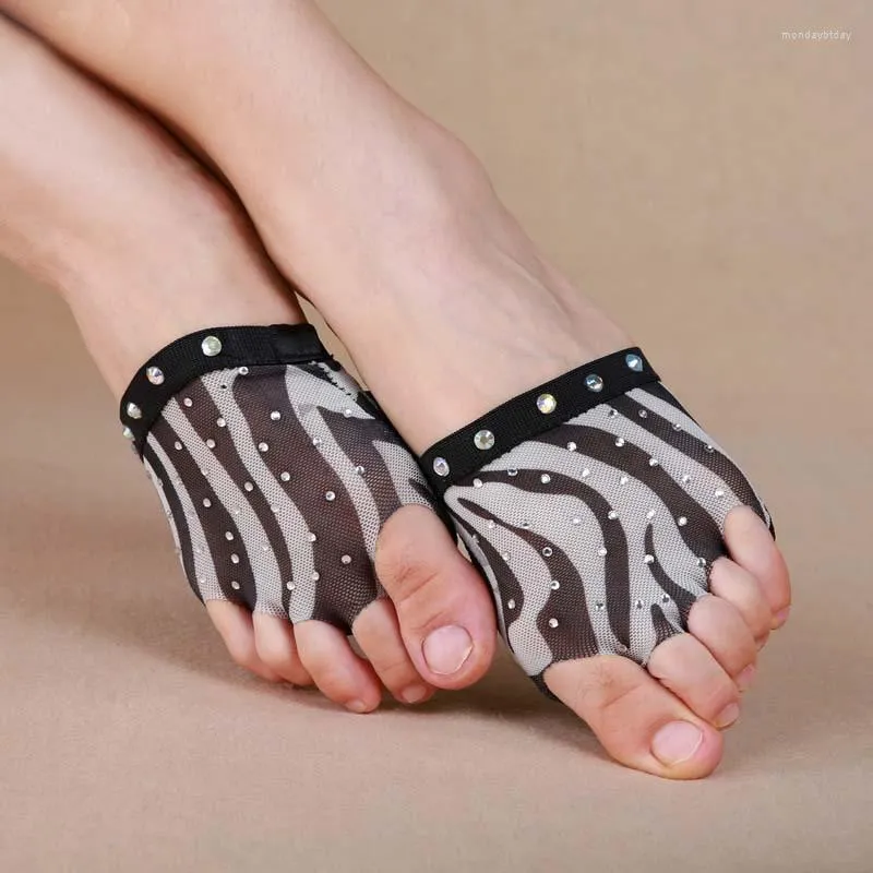 Scenkläder 1 par Belly Dance Foot Thong Toe Pad Accessories Women Ballet Flats Training Shoes Zebra Stripe