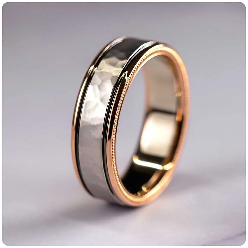 Underbara 3st/Set Women Wedding Rings Mosaic CZ Två ton Romantisk kvinnlig förlovningsring Fashion Jewelry Gift AAA