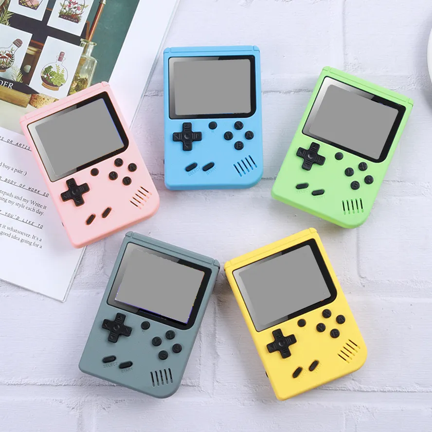 Maccaron Mini Retro Handheld Portable Game Players Video Console Nostalgic Handle Can Store 500 SUP Plus Games 8 Bit Colorful LCD With Retail Box