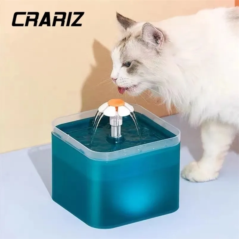 Cat Bowls Alimentadores CRARIZ 2L Capacidade Fonte automática de água com iluminação LED USB PET Recircular Filtramento para S Feeder 221109