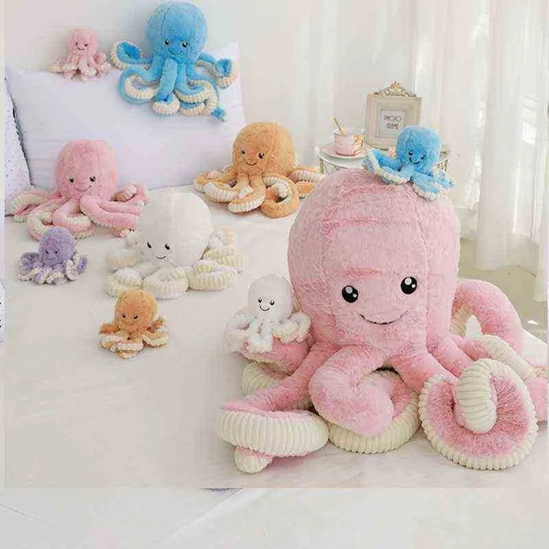 1880Cm Beautiful Simulation Octopus Pendant Plush Cuddle Soft Animal Home Accessories Cute Animal Doll ldren Girl Gifts J220729