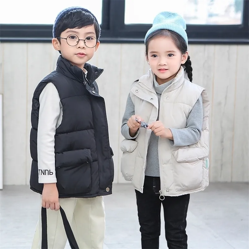 Gilet épaissir hiver bébé filles vêtements d'extérieur chauds enfants veste sans manches fille 1 pièce enfants vêtements 221109