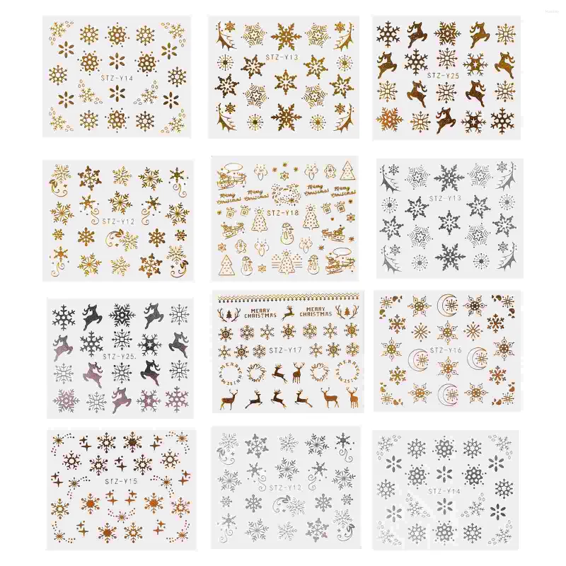 Emballage cadeau Nail Noël Manucure Stickers Stickerssticker Diy Décorations de vacances 3D Festivalxmas Star Nailnail Nailskids Fall Press