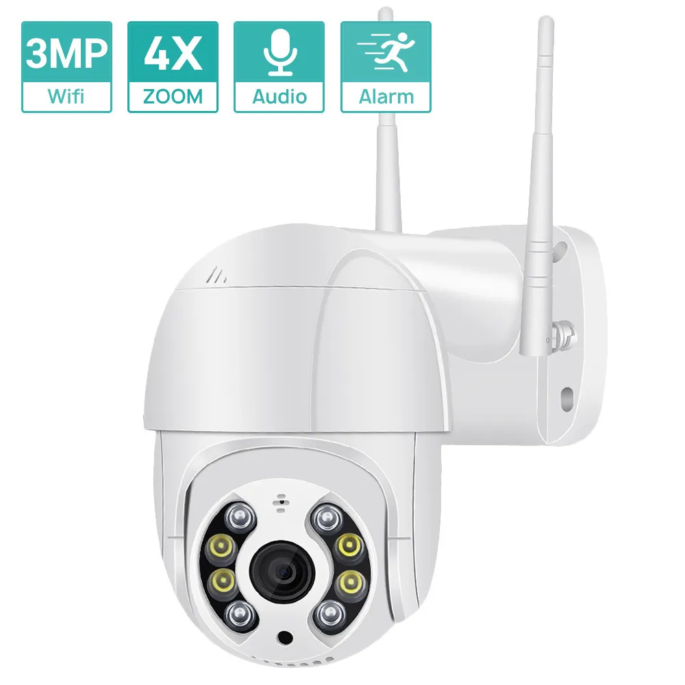 Câmeras de cães 3mp 2k Super Mini Ptz WiFi H.265 IP sem fio IP 4xdigital Zoom Auto Rastreamento AI Detecção humana ICSEE 221108