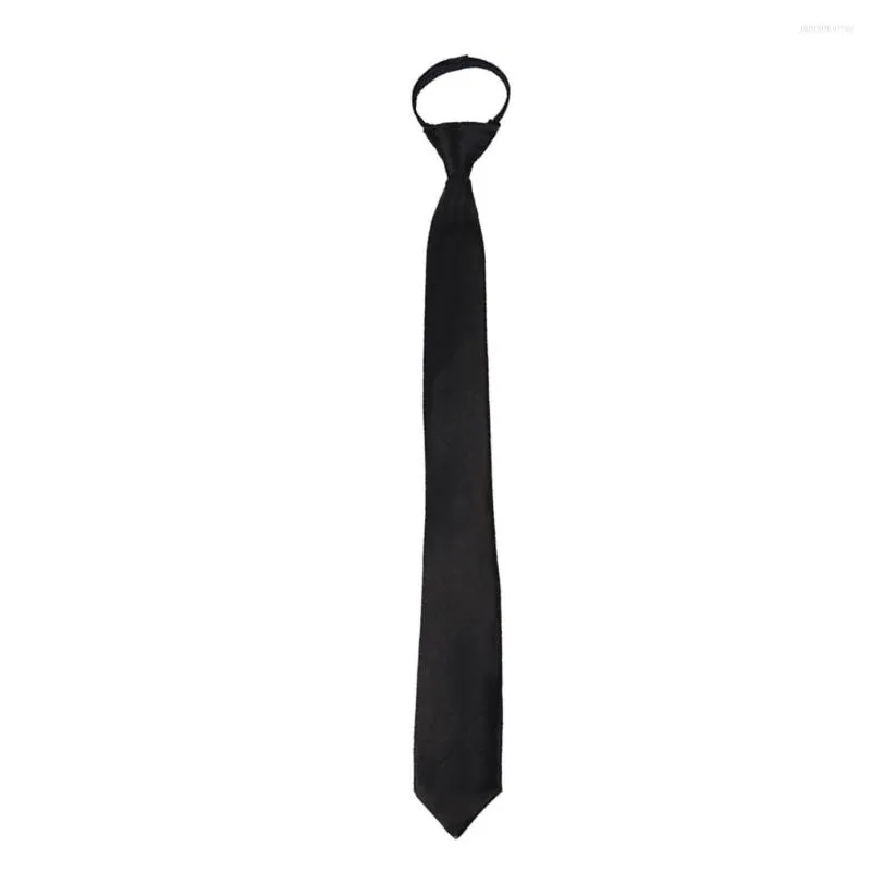 Yay bağları 5cm öğrenci taşınabilir düz renk ince yumuşak iş erkek kızlar sıska fermuarlı kravat kolayca taşıması önceden bağlı tasarım pürüzsüz