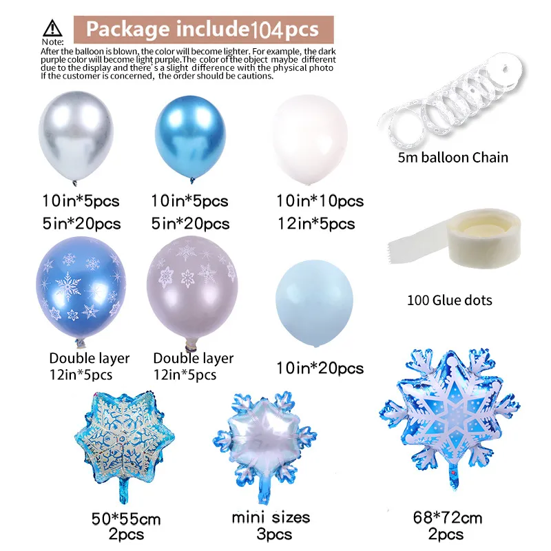 Christmas party supplies New ice and snow themed balloon package Christmas garland set Birthday decoration