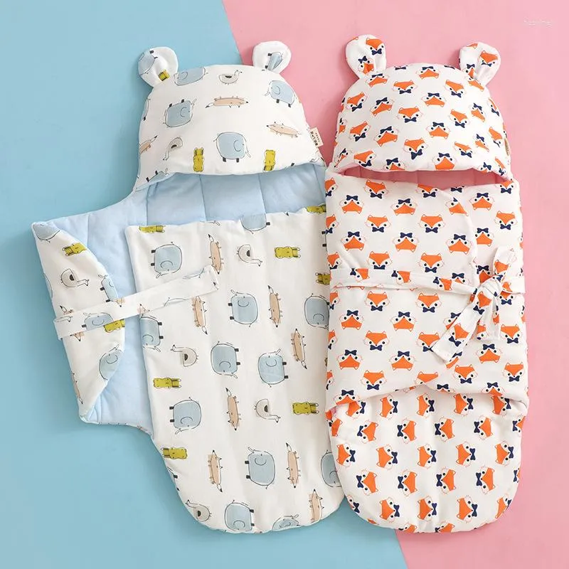 Couvertures Born Baby Wrap Sac de couchage infantile Plus coton Swaddle couette tricotée sacs de nuit hiver chaud sac de sommeil pour bébés