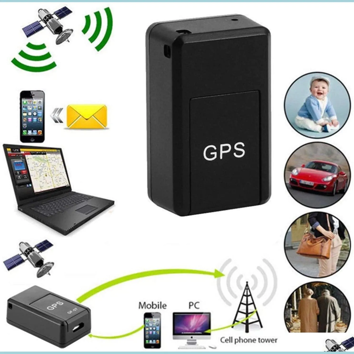 Acessórios para carros GPS GF07 Mini GPS Tracker trago em espera Magnetic SOS Rastrear dispositivo GSM SIM para veículo/carro/pessoa localização lo dh4q6