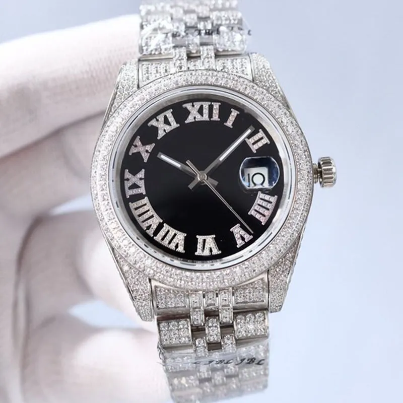 Womans Watch Diamond Watches Automatic Movement Silver Montre Mechanical Classic AAA Watch Box rostfritt st l Sapphire Watertproof Luminous