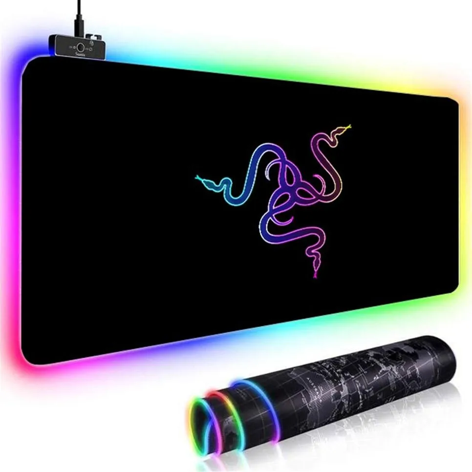 كبيرة RGB الماوس وسادة XXL ألعاب Mousepad LED MUASE PAD PAD COPY RAZER MOUSE CARPTAC