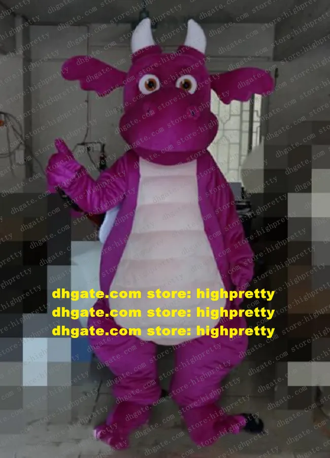 Purple Dragon With Wings Dinosaur Dino Mascot Costume Adult Cartoon Character Trade Exhibition Product Launch zz7867