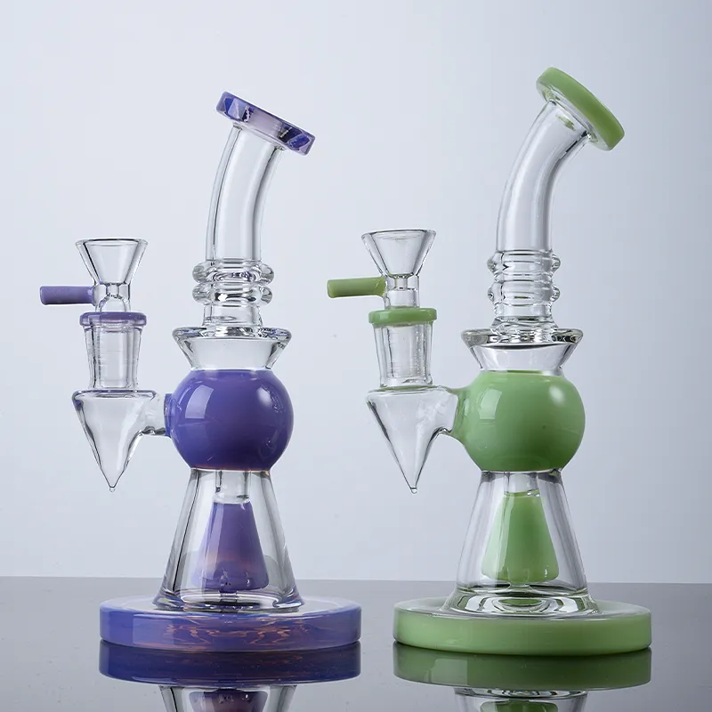 In bouillonkop glazen bongs piramide ontwerp waterpijp kort nect mondstuk rookwaterpijpen douchekop perc bong 14 mm gewricht kleine dab rig met kom