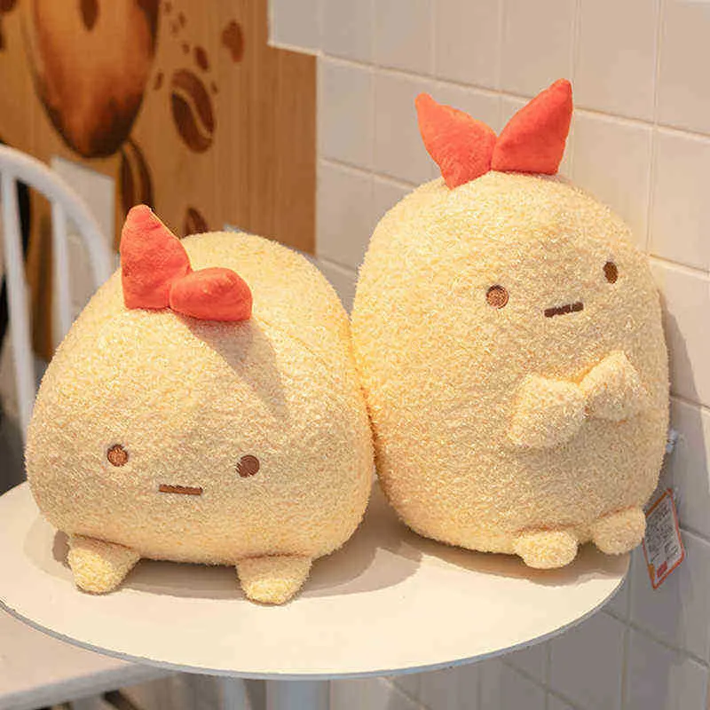 30Cm Japon Crevettes Au Four Câlin En Peluche Anime Pop Mignon Dessin Animé Crevette Long Corps Tempura Oreiller Bébé Cadeau De Noël J220729