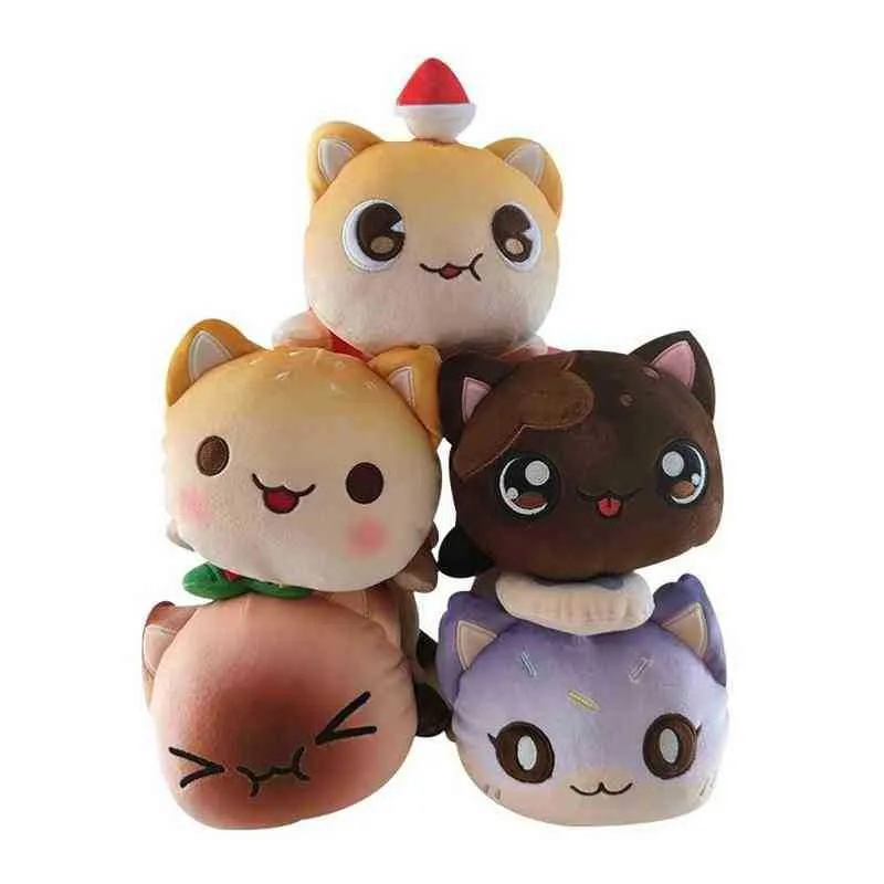 Kawaii meemeow apphmau peluş meemeows yemek kedileri plushie Bunle ahpmau kızartmalar burger yastık sevimli peluş kediler pop j220729