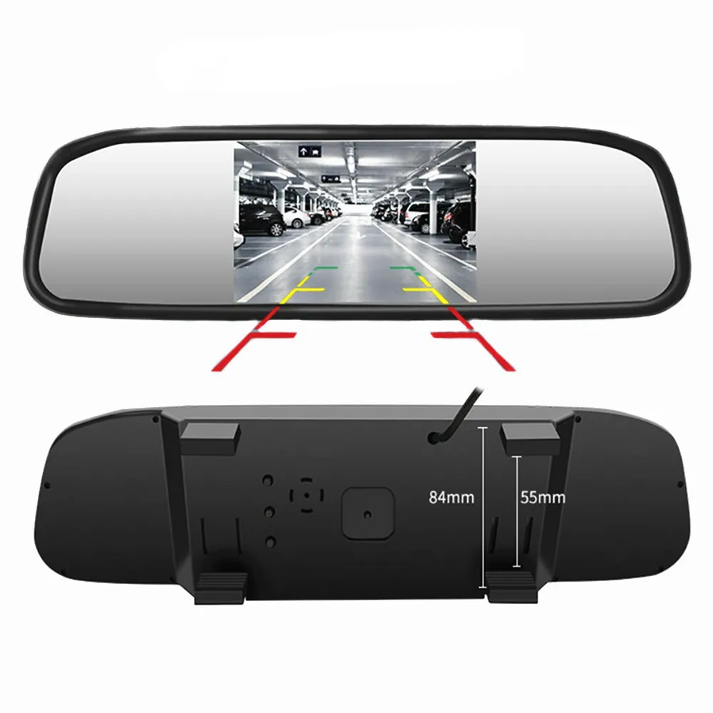 5 tums bilvideo TFT LCD HD 800x480 Skärm Auto Mirror Reversing Parking Monitor med 2 videor Ingång bakre kamera