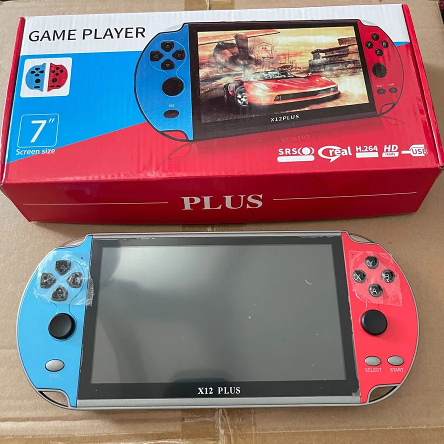 X12 x7 Plus Handheld Game Console 7.1-calowy ekran HD Przenośny audio wideo MP5 TV Poleging Wbudowane 10000 klasycznych gier E-book dla NES GBA FC Arcade