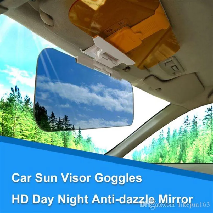 2 em 1 carro Visor anti-Glare Blade Goggles Dia e Night HD Anti-deslumbramento Mirror Sunshade Blade251K