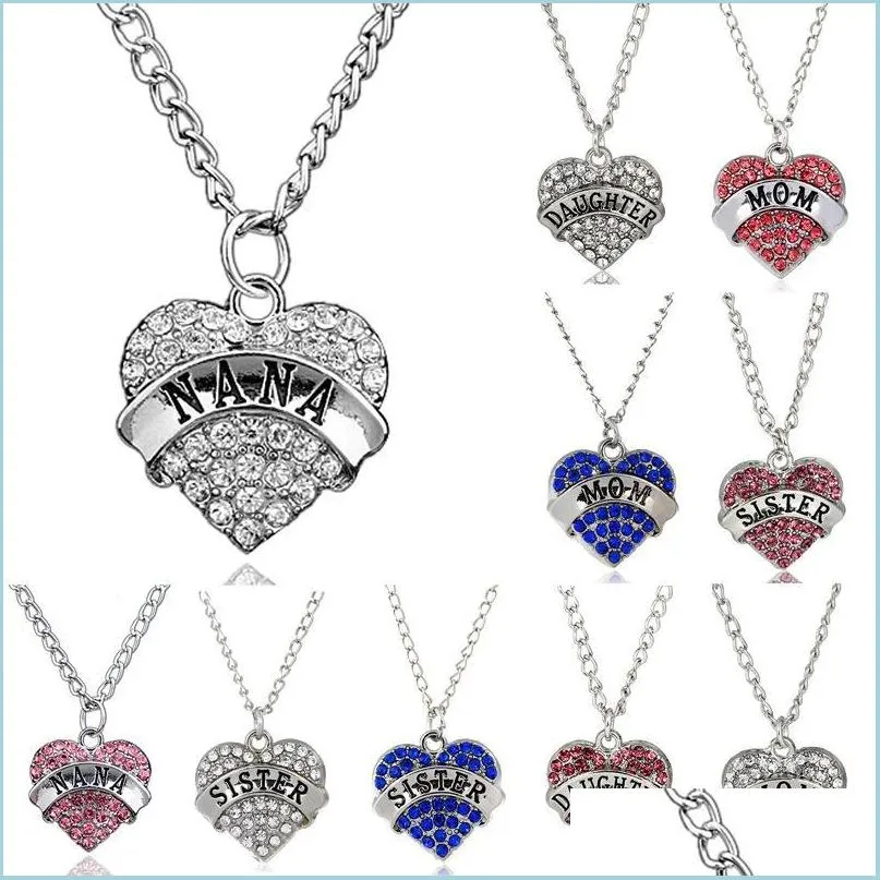 Pendant Necklaces Necklaces Pendant Fashion Mom Mum Daughter Sister Necklace Family Gifts Drop Delivery Jewelry Pendants Dhnu2