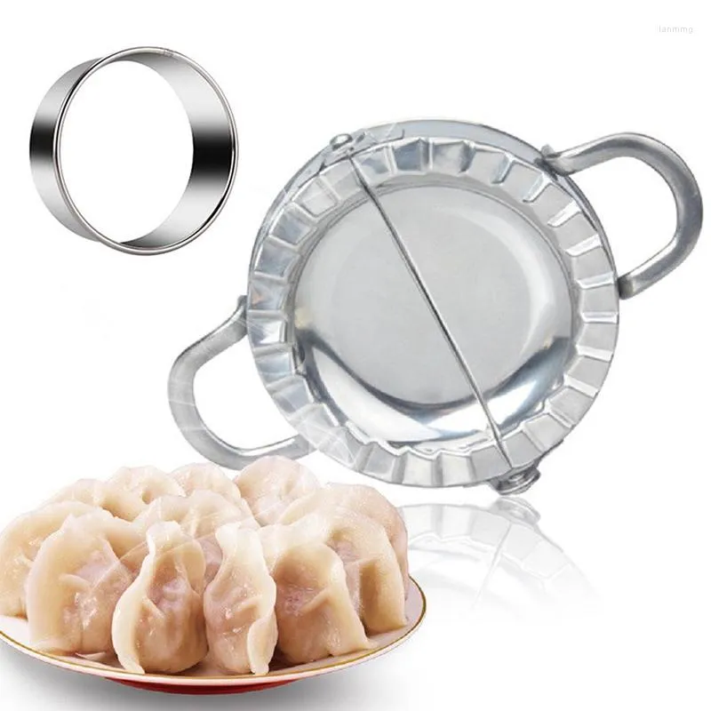 ベーキングツールは2pcs/set dumpling makerステンレス鋼生地カッターエコフレンドリーパイラビオリ型プレスペストリーアクセサリー