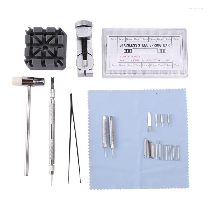 Kits de réparation de montre Kit d'outils de sangle de bande 98 en 1 barre de ressort de dissolvant de lien avec 72 pièces supplémentaires 15 pièces goupille fendue 1 pièces tête de support Hamm