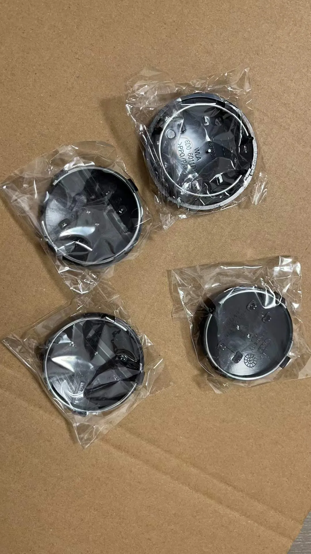 4 X 60mm Black Audi Alloy Wheel Hub Caps - Center Covers 4B0601170 (Germany Made)