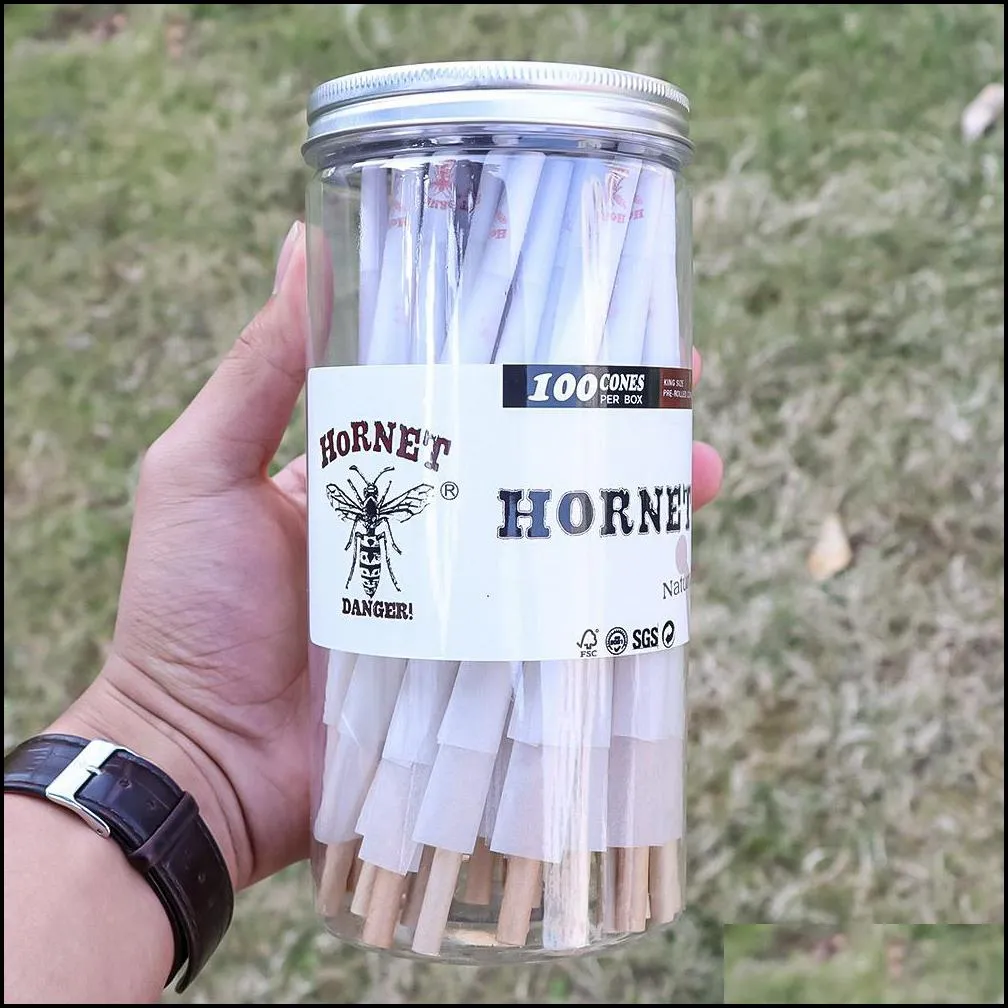 110mm white brown cigarette roll paper king size horn tube 1 jar of 100 sticks tubes cigarette rolling papers smoking pipe